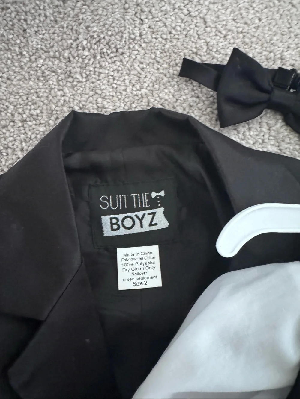 JCPenney Boys 2T Black Dress 5 piece Suit and dress shoes size 6